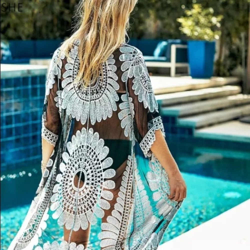 Boho Crochet Beach/Swim Cover Up
